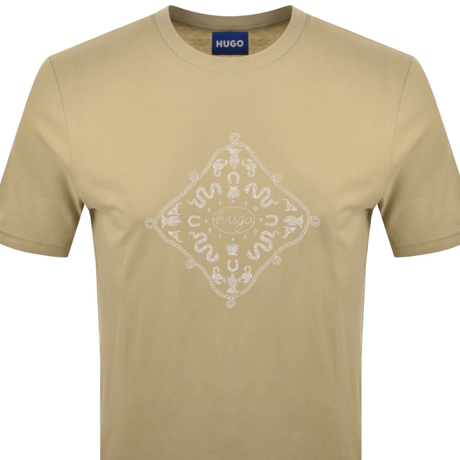 Image number 2 for HUGO Blue Nerberri T Shirt Medium Beige