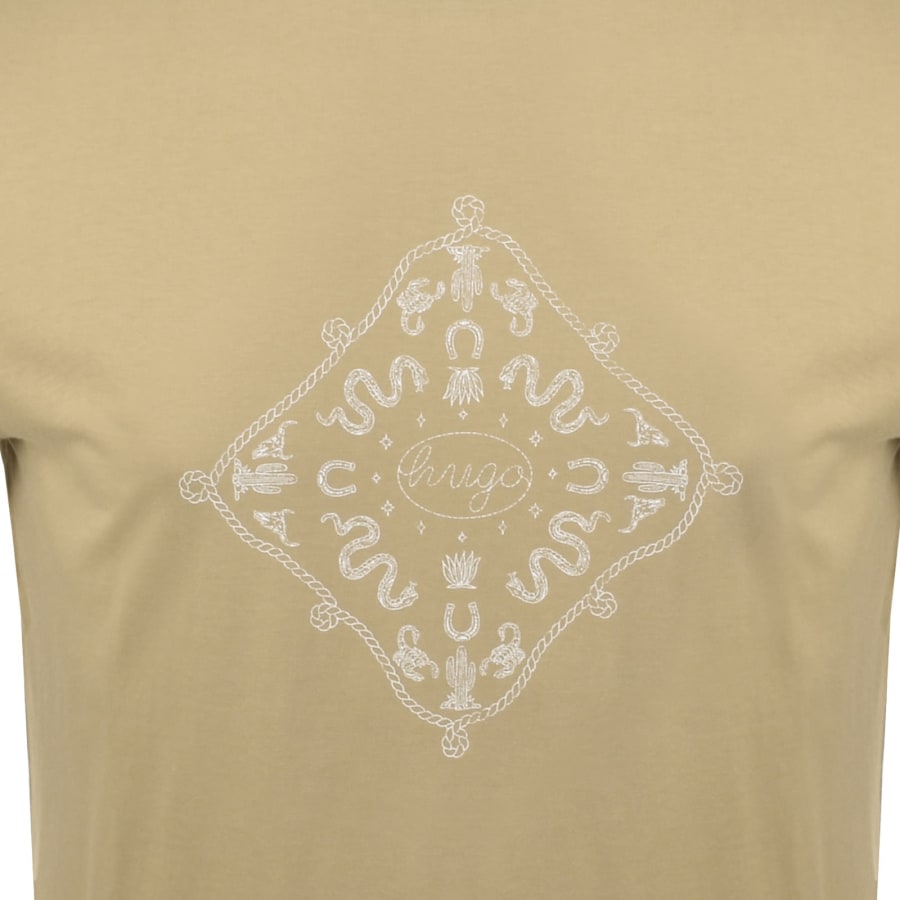Image number 3 for HUGO Blue Nerberri T Shirt Medium Beige