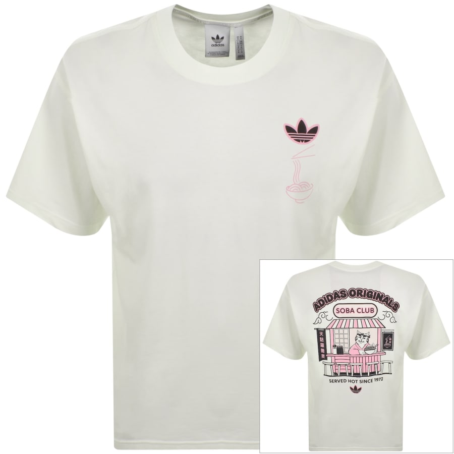 Image number 1 for adidas Originals Soba Cat T Shirt Off White