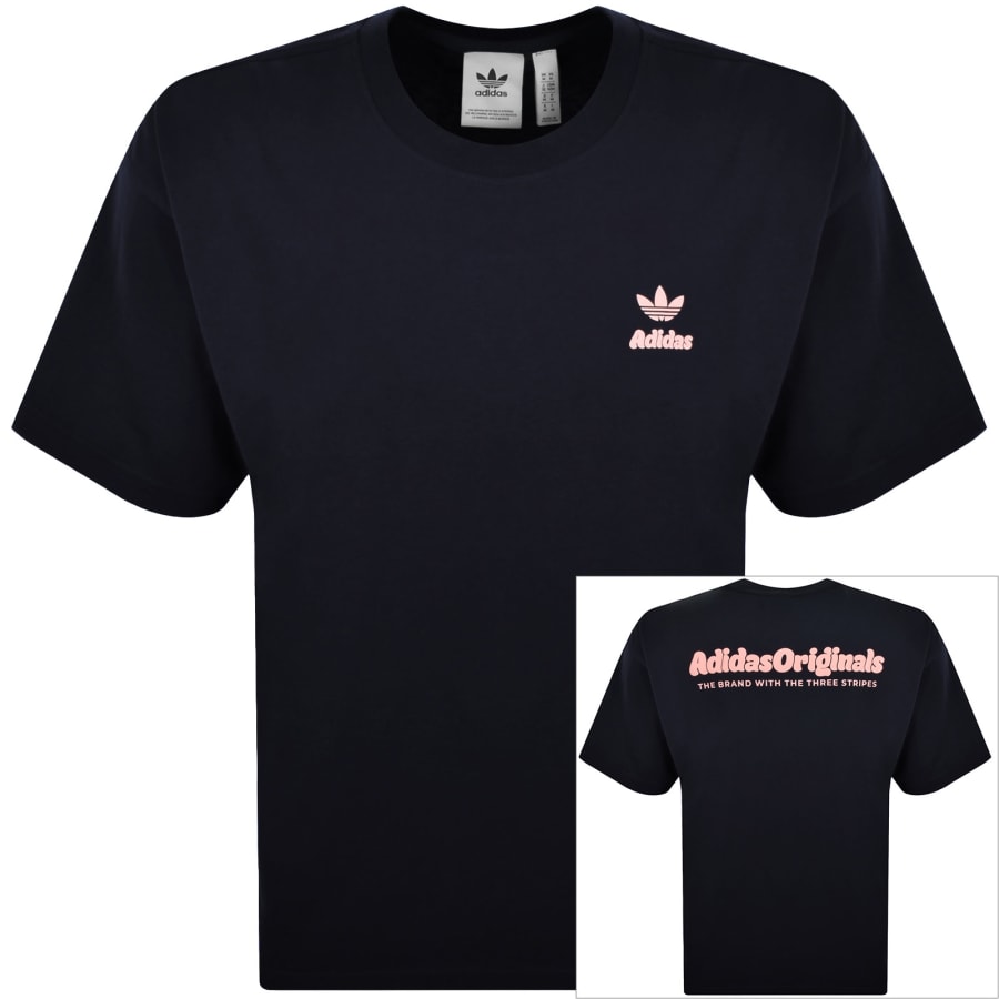 Image number 1 for adidas Originals ST Fonts BD T Shirt Navy