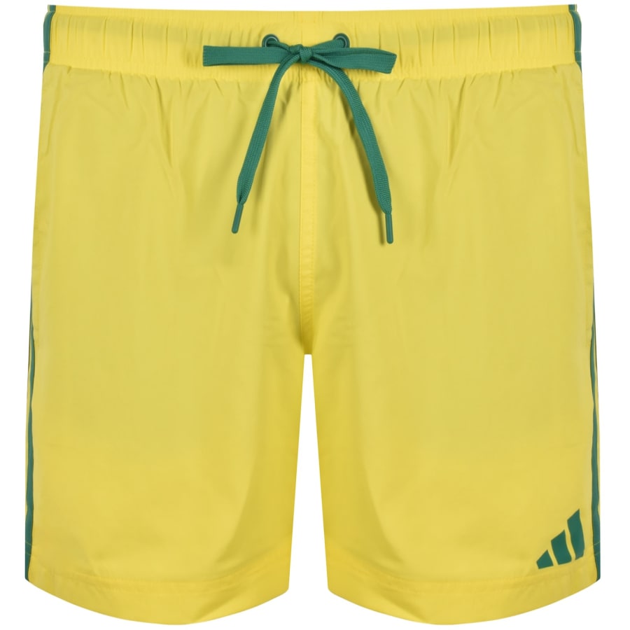 Image number 2 for adidas Sportswear 3 Stripe Swim Shorts Yellow