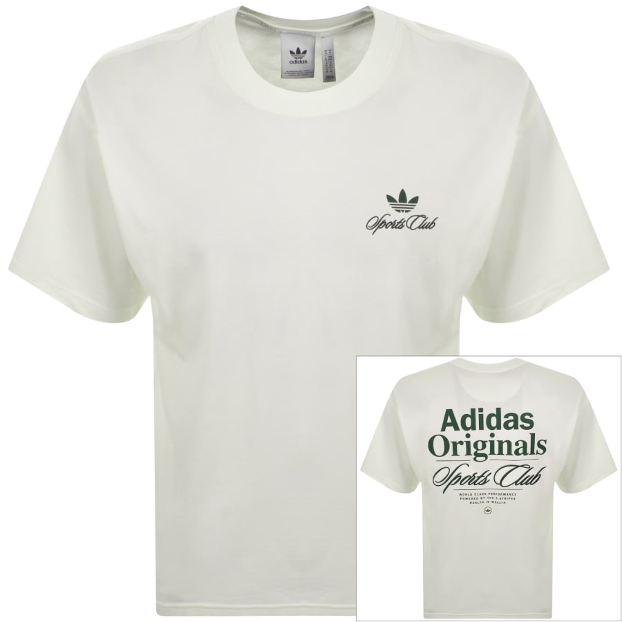 Image number 1 for adidas Originals Sportclub GFX T Shirt Cream