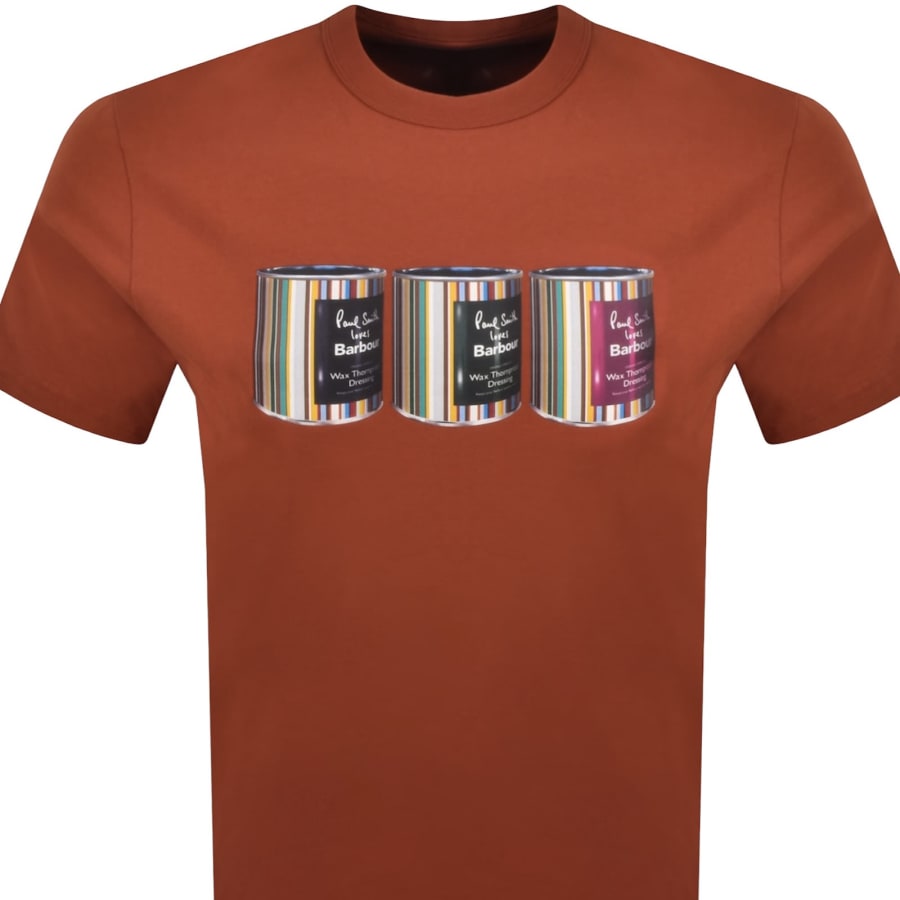 Image number 2 for Barbour X Paul Smith Tinned T Shirt Orange