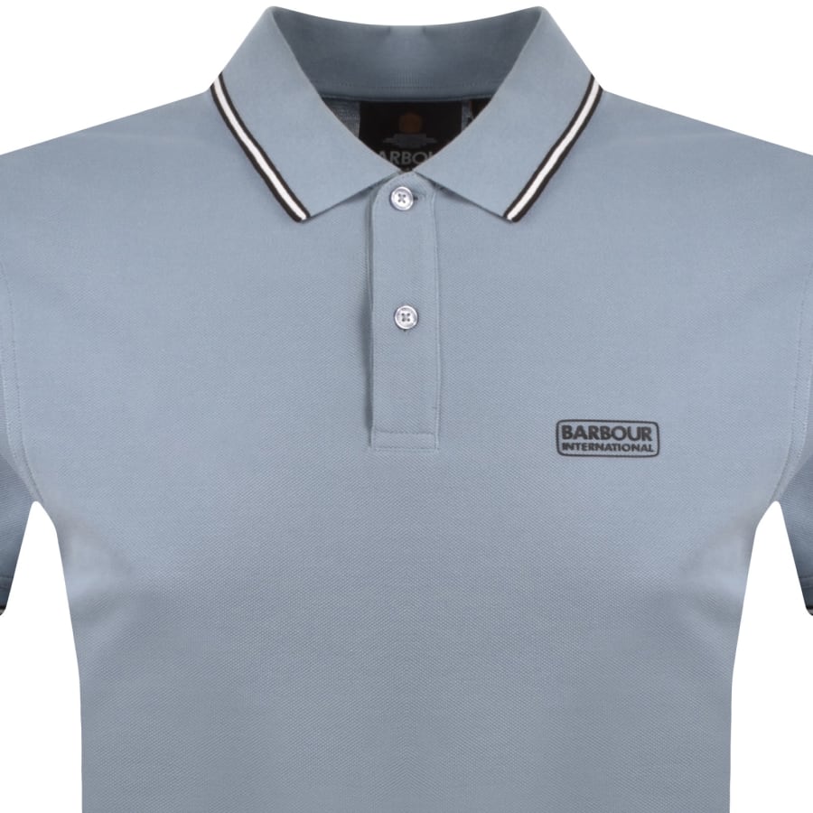 Image number 2 for Barbour International Evan Tipped Polo Blue