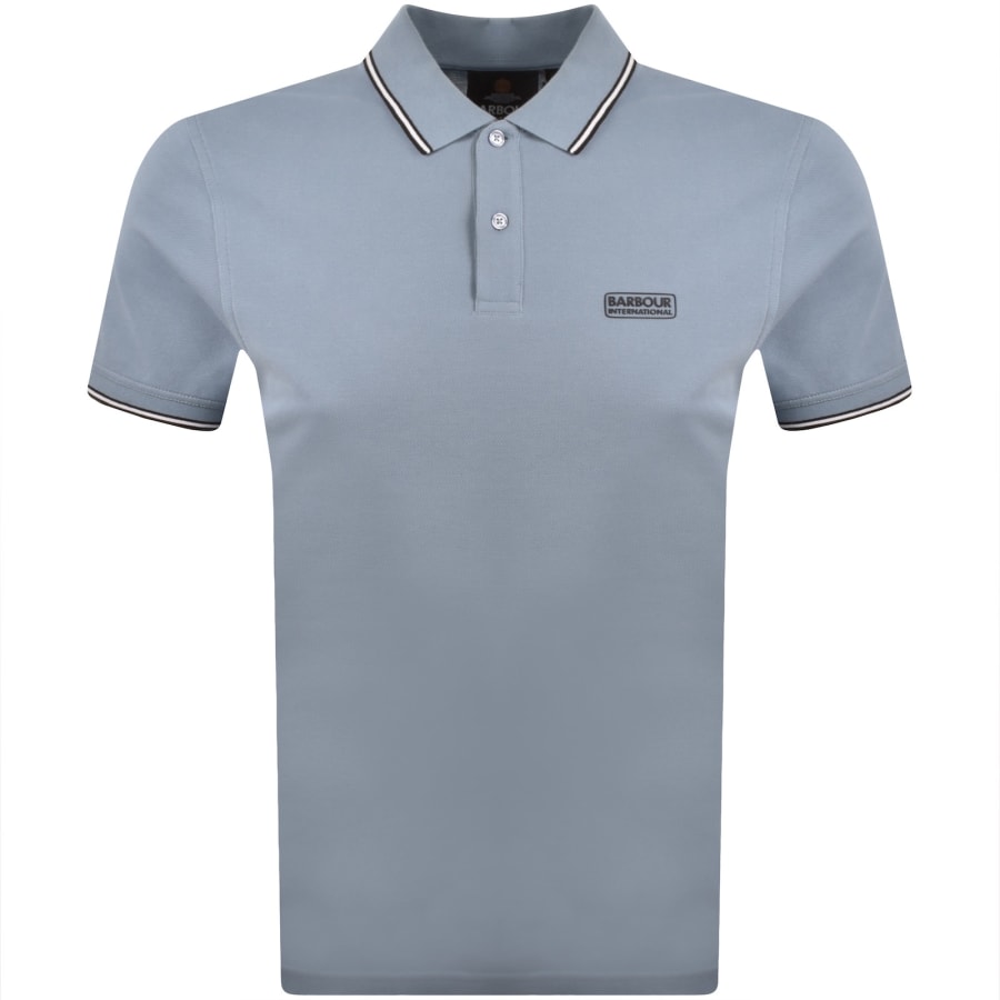 Image number 1 for Barbour International Evan Tipped Polo Blue