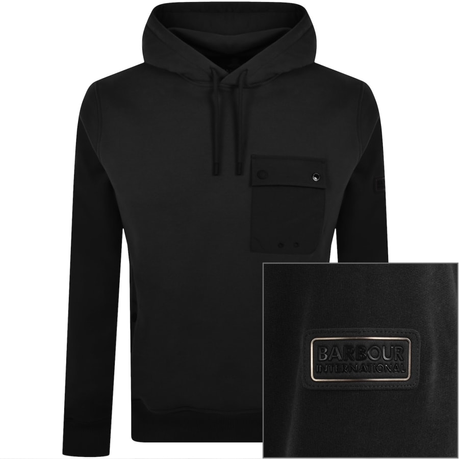 Image number 1 for Barbour International Inline Hoodie Black
