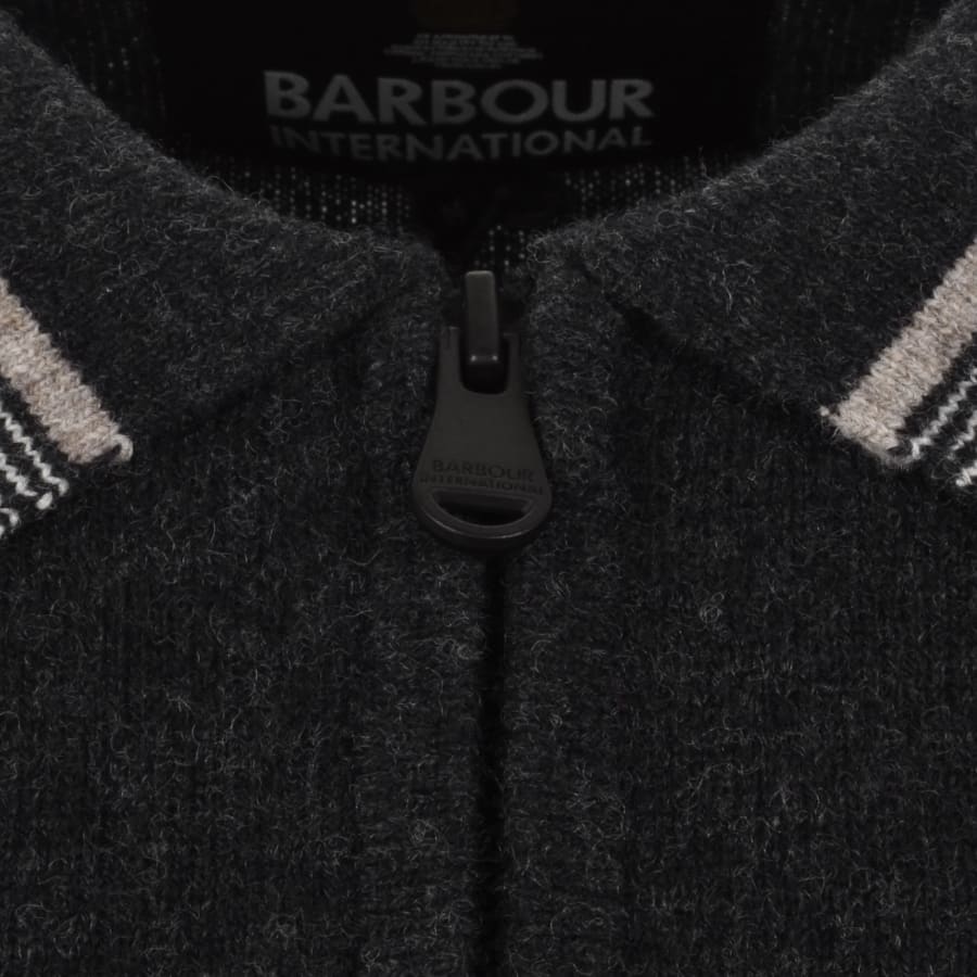 Image number 3 for Barbour International Newport Knitted Polo Black