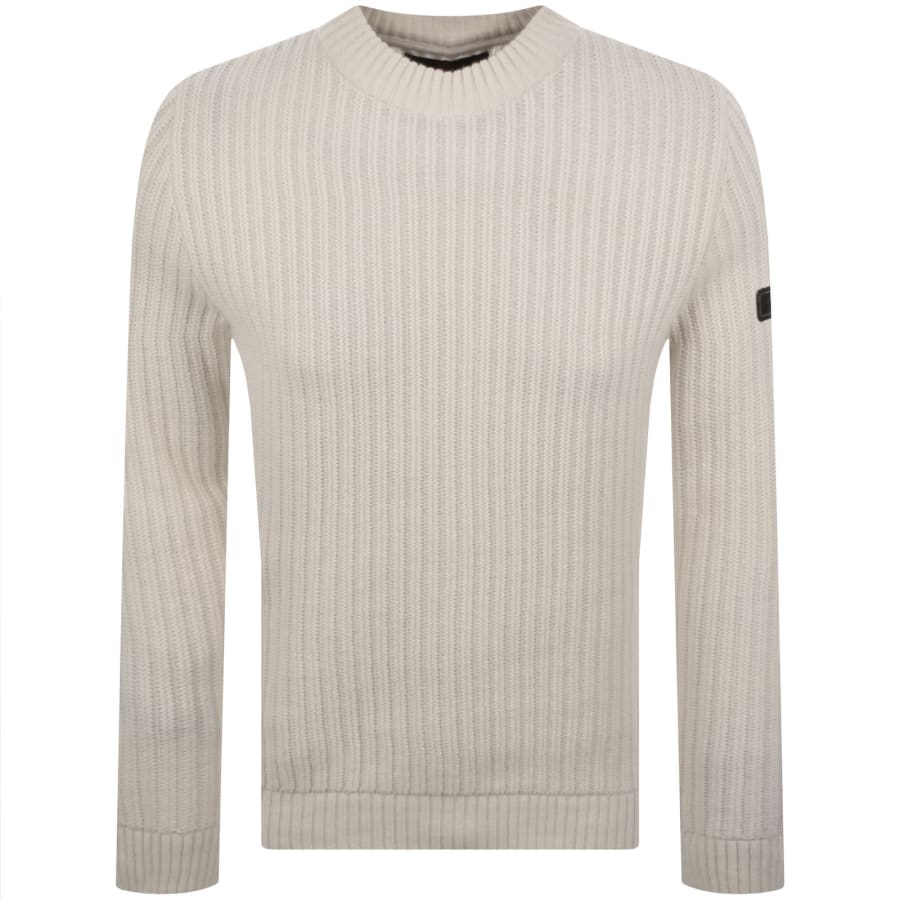 Image number 2 for Barbour International Oxham Knit Jumper White