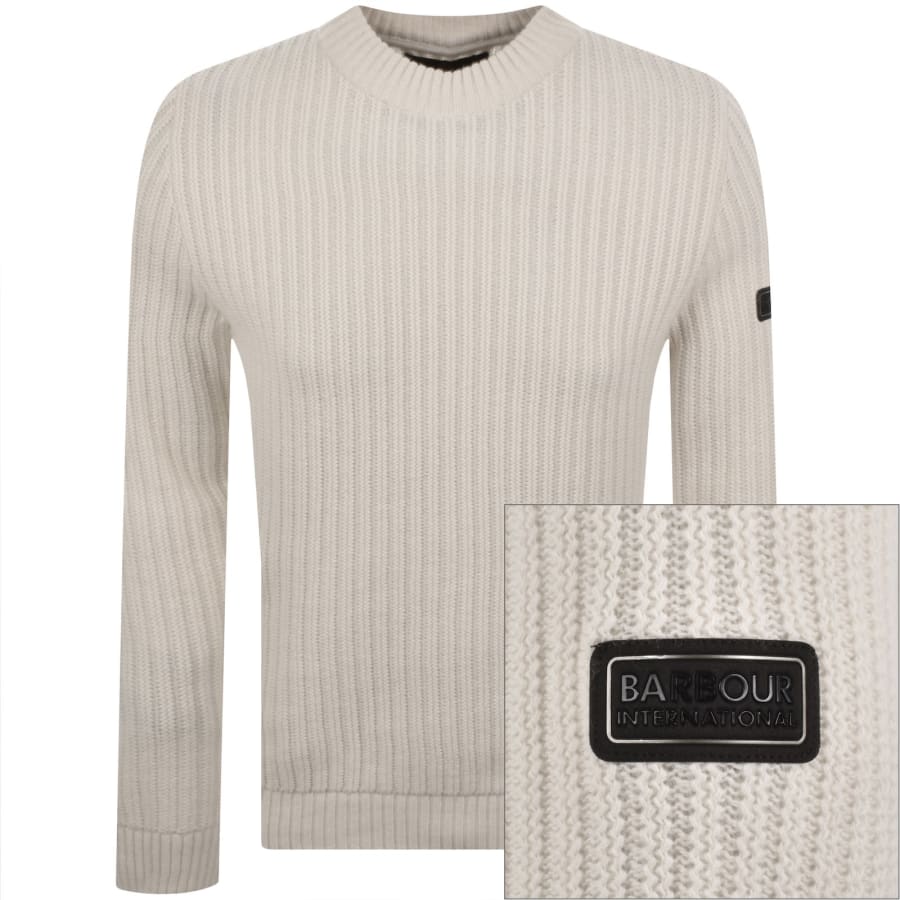 Image number 1 for Barbour International Oxham Knit Jumper White