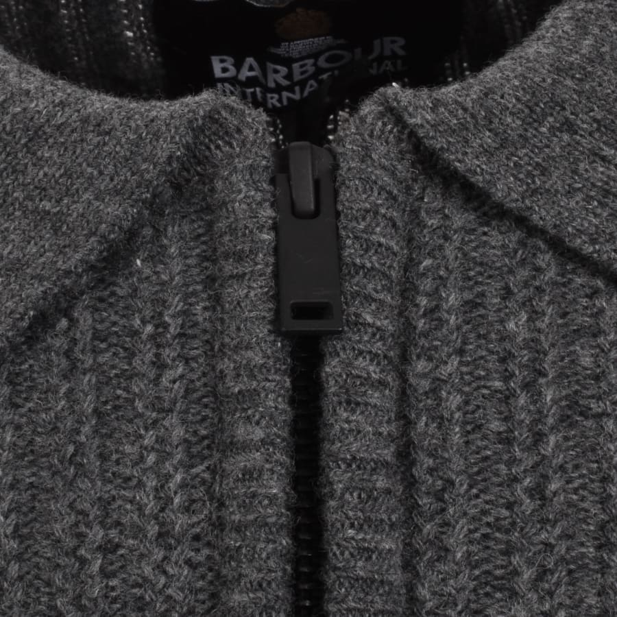 Image number 4 for Barbour International Oxham Zip Jumper Grey