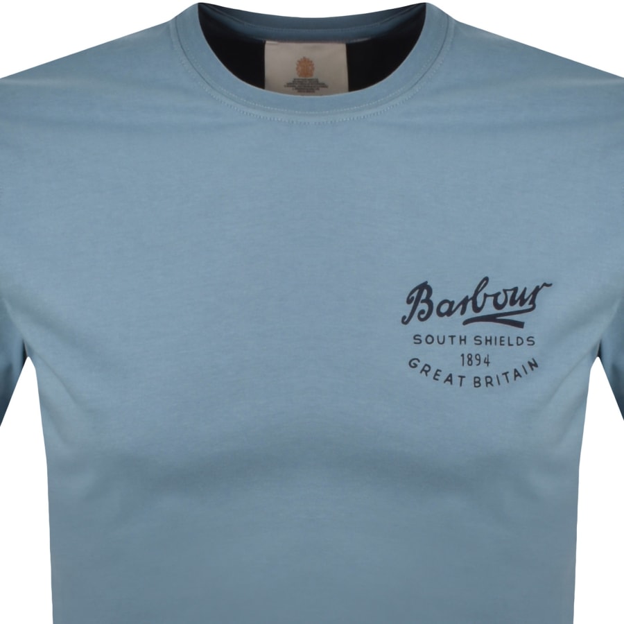 Image number 2 for Barbour Script T Shirt Blue