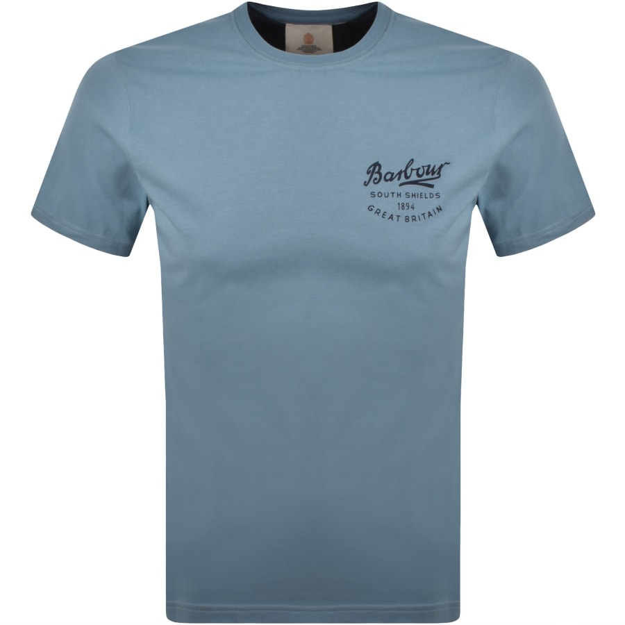 Image number 1 for Barbour Script T Shirt Blue