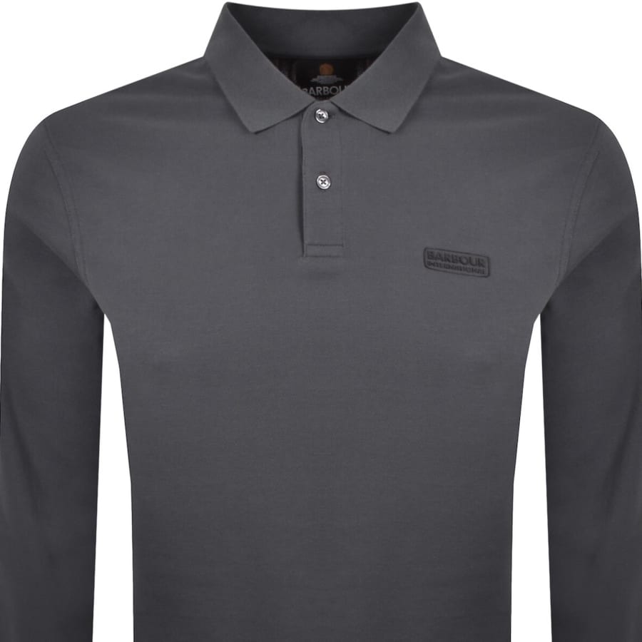 Image number 2 for Barbour International Long Sleeve Polo Grey