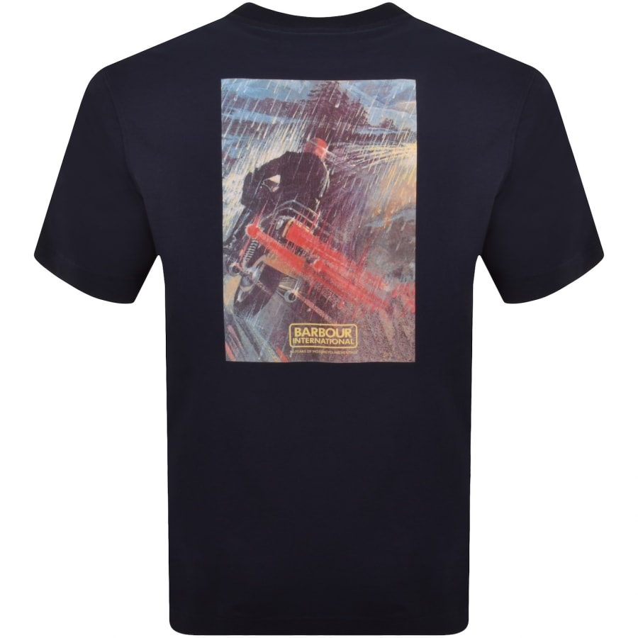 Image number 5 for Barbour International Graphic T Shirt Navy