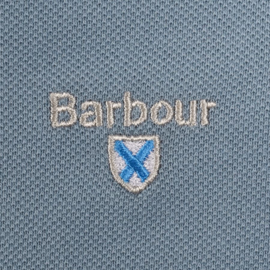 Image number 3 for Barbour Tartan Pique Polo T Shirt Blue