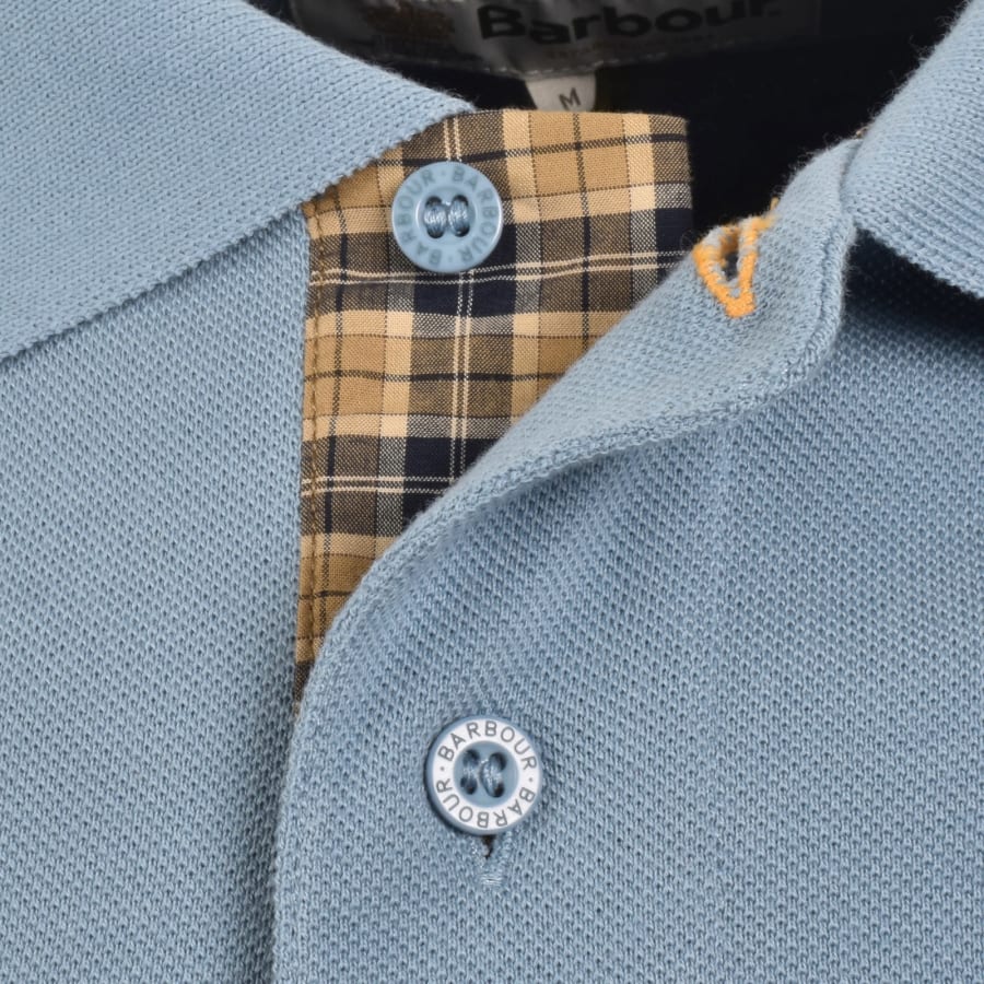 Image number 4 for Barbour Tartan Pique Polo T Shirt Blue