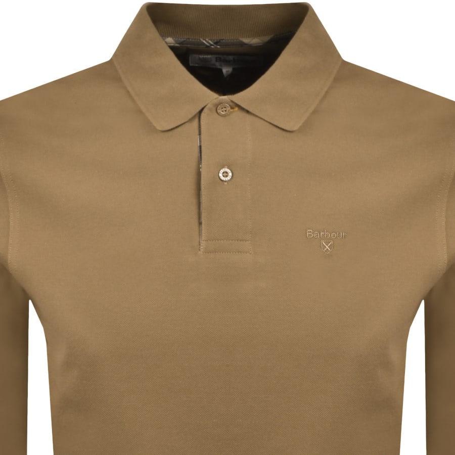 Image number 2 for Barbour Essential Tartan Placket Polo Brown