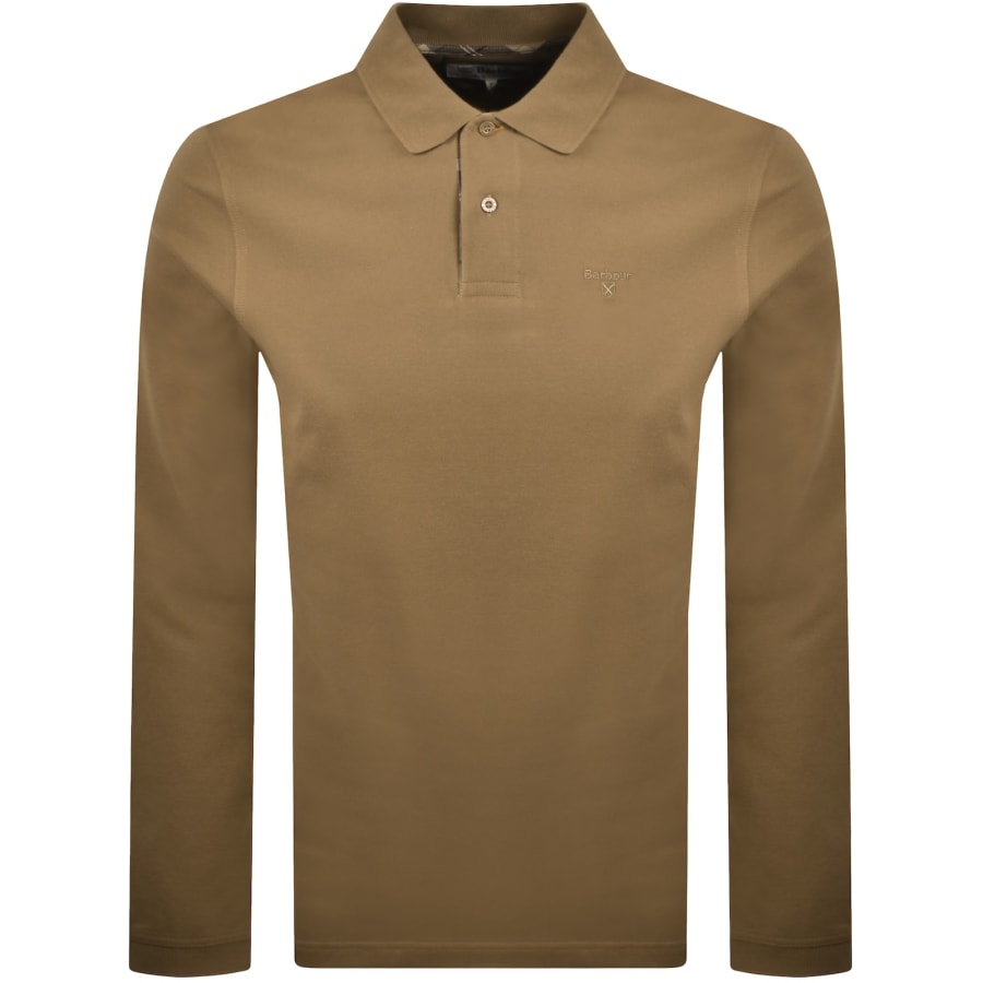 Image number 1 for Barbour Essential Tartan Placket Polo Brown