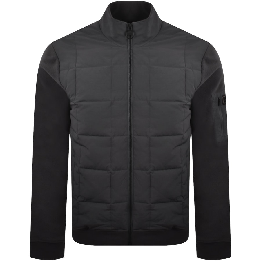 Image number 2 for Barbour International Quilted Sweatshirt Grey