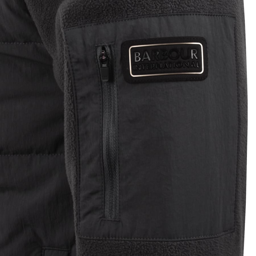 Image number 4 for Barbour International Quilted Sweatshirt Grey