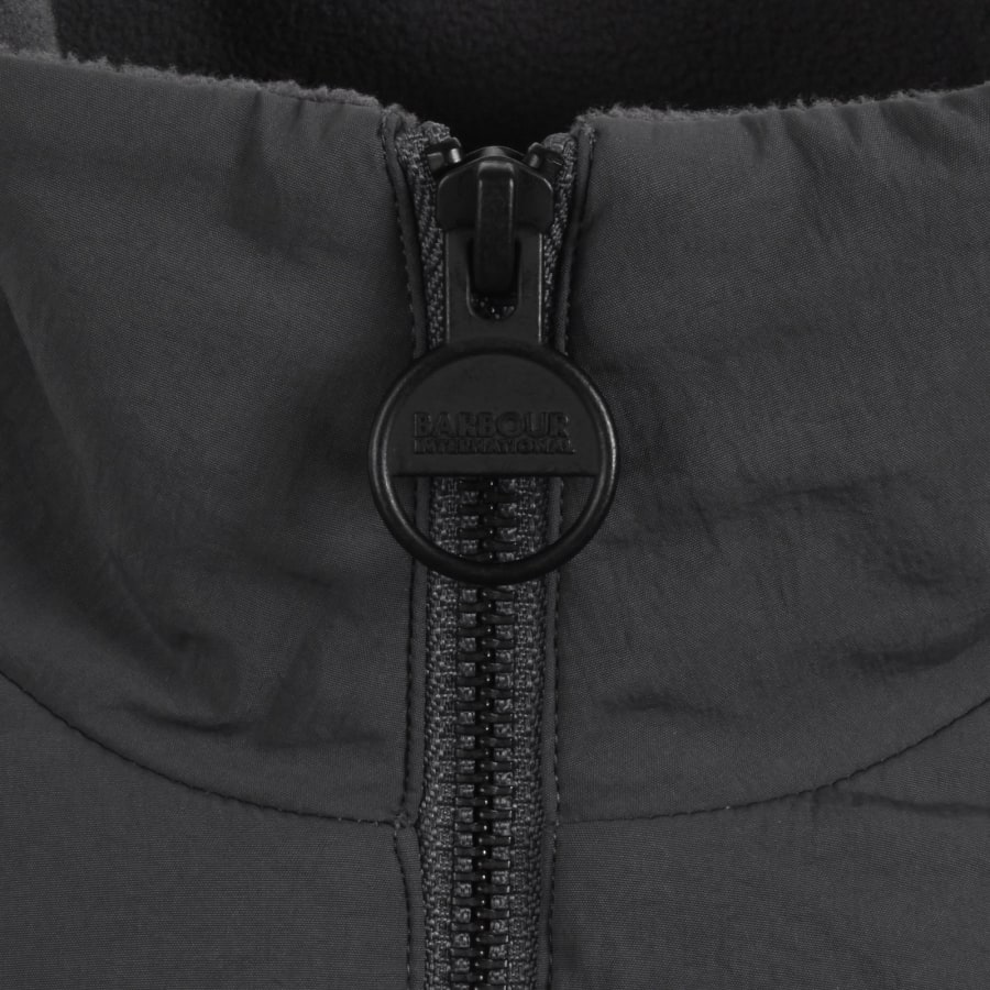 Image number 5 for Barbour International Quilted Sweatshirt Grey