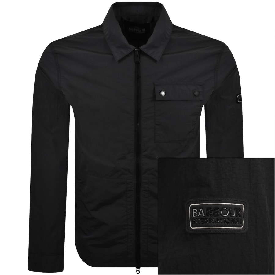 Image number 1 for Barbour International Inline Overshirt Black