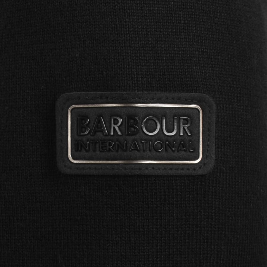 Image number 4 for Barbour International Inline Knit Hoodie Black