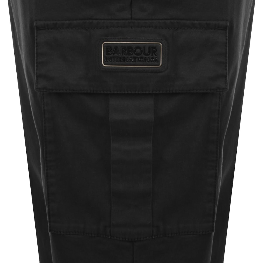 Image number 4 for Barbour International Outline Cargo Trousers Black