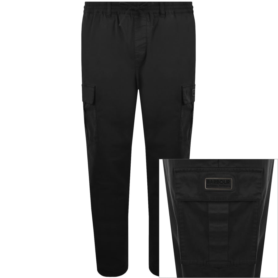 Image number 1 for Barbour International Outline Cargo Trousers Black