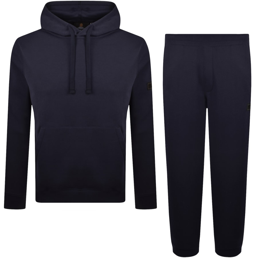 Image number 1 for Barbour International Map Hooded Tracksuit Navy