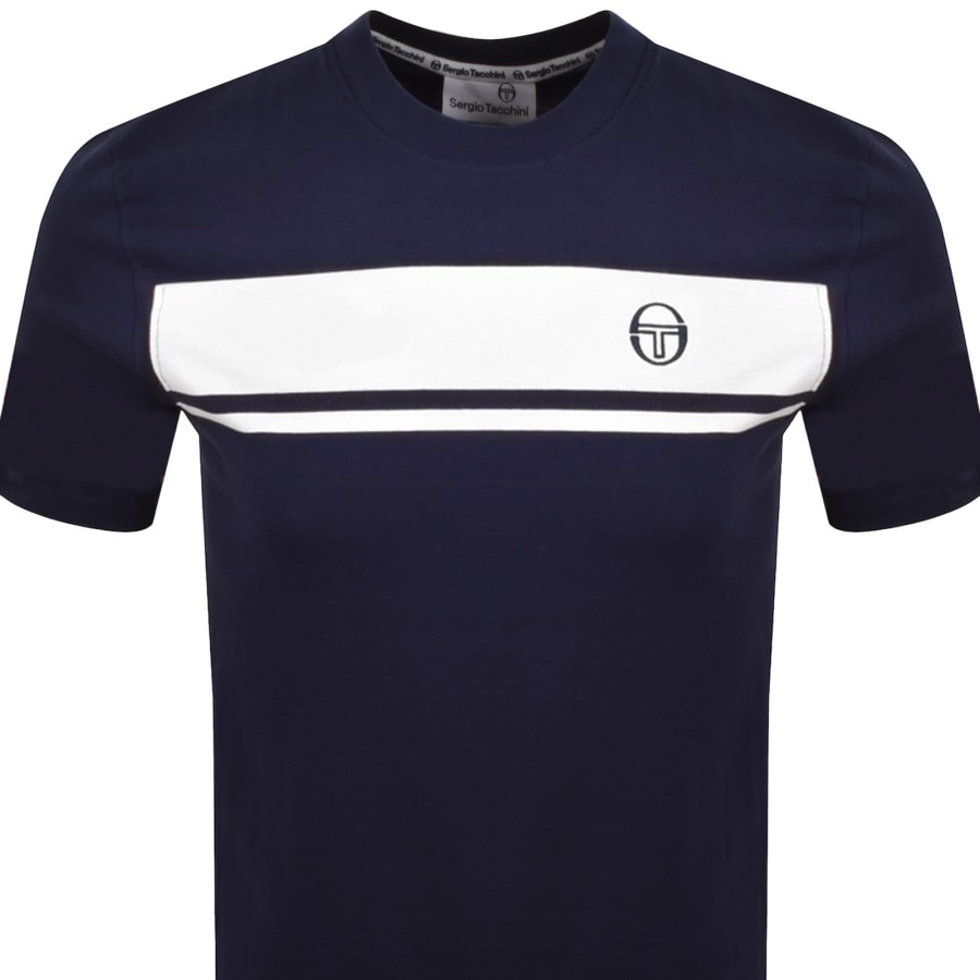Image number 2 for Sergio Tacchini Logo T Shirt Navy