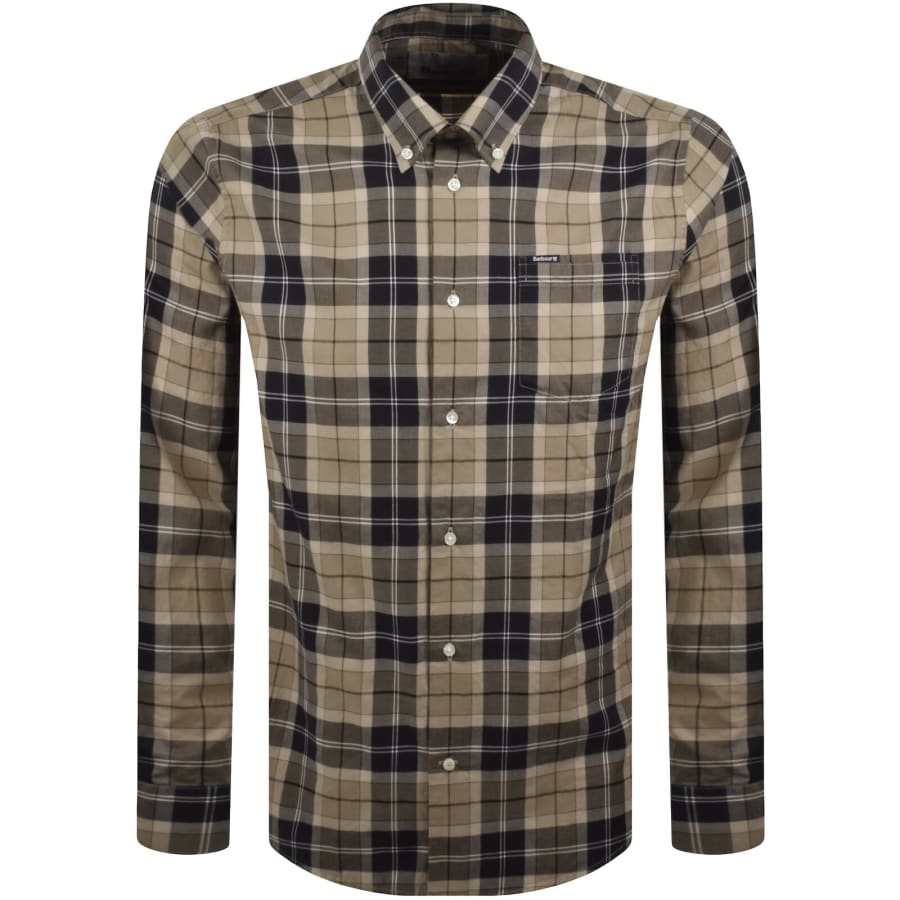 Image number 1 for Barbour Wetheram Long Sleeved Shirt Beige