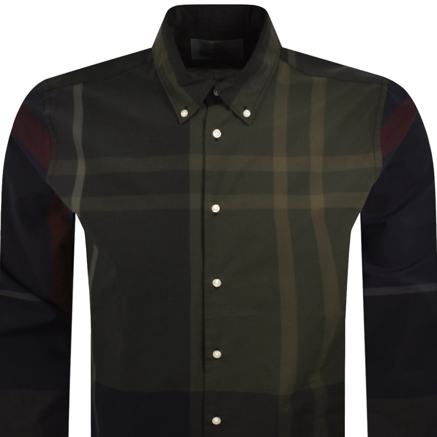 Image number 2 for Barbour Oversized Print Dunoon Shirt Green
