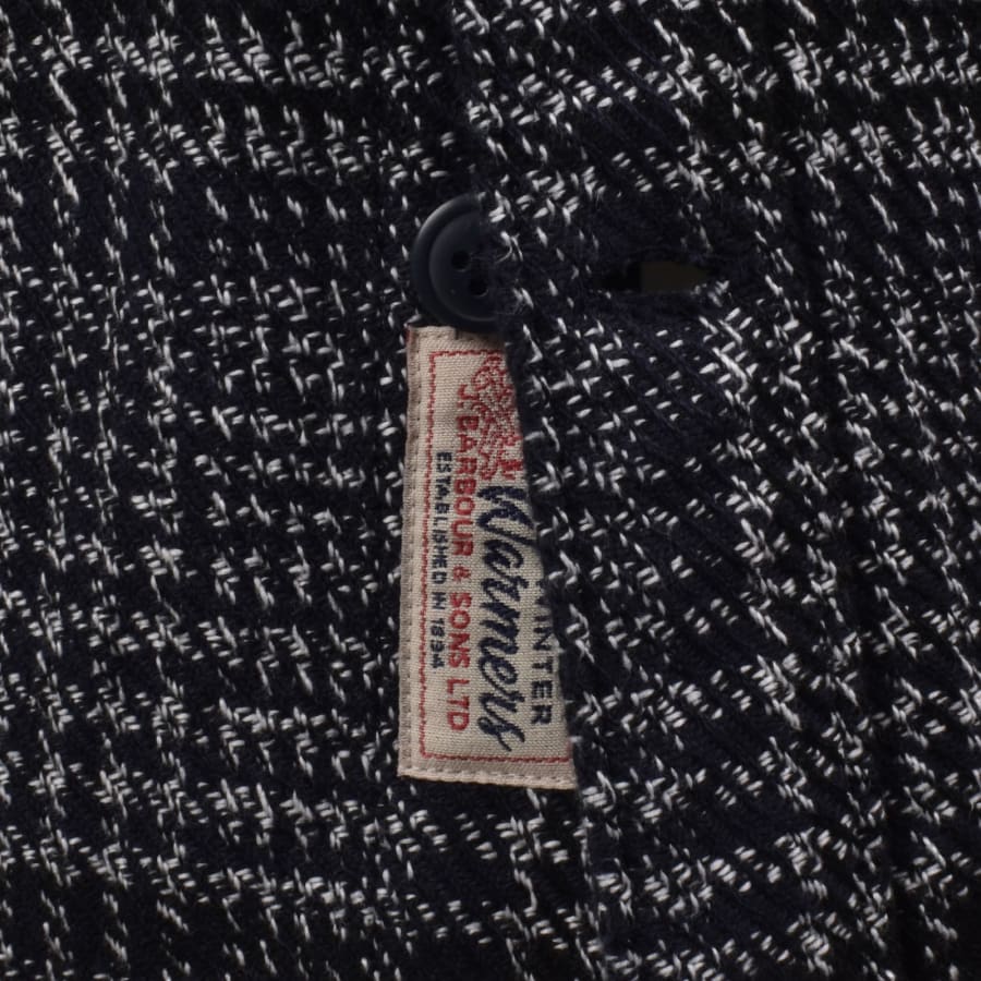 Image number 5 for Barbour Millom Houndstooth Overshirt Navy