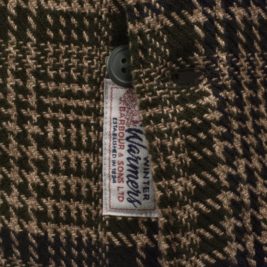 Image number 5 for Barbour Millom Houndstooth Overshirt Green