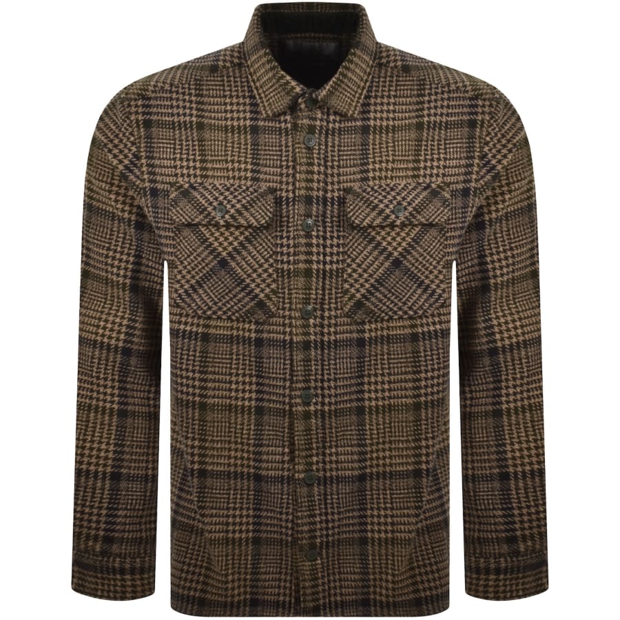 Image number 1 for Barbour Millom Houndstooth Overshirt Green