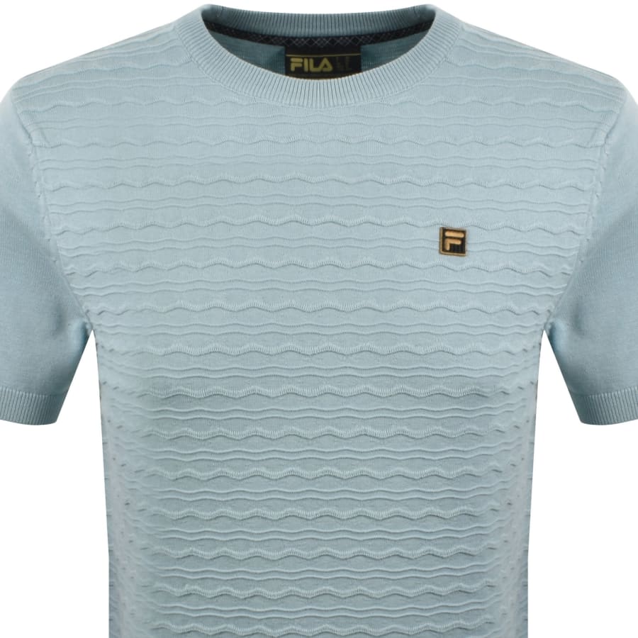 Image number 2 for Fila Textured Knit T Shirt Blue