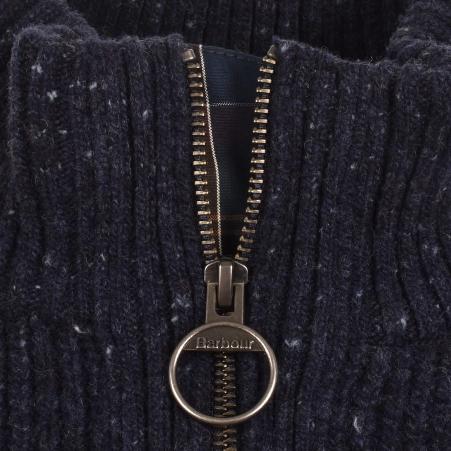 Image number 4 for Barbour Fleck Quarter Zip Jumper Navy