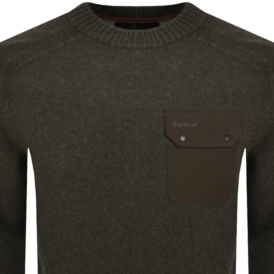 Image number 2 for Barbour Stockham Textured Jumper Green