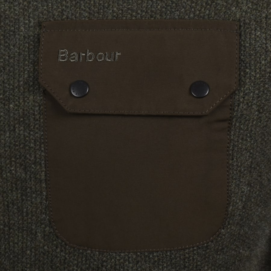 Image number 3 for Barbour Stockham Textured Jumper Green