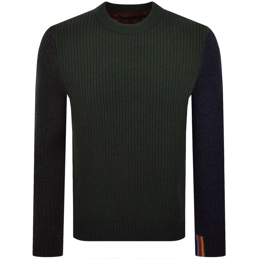 Image number 2 for Barbour X Paul Smith Cable Knit Jumper Green
