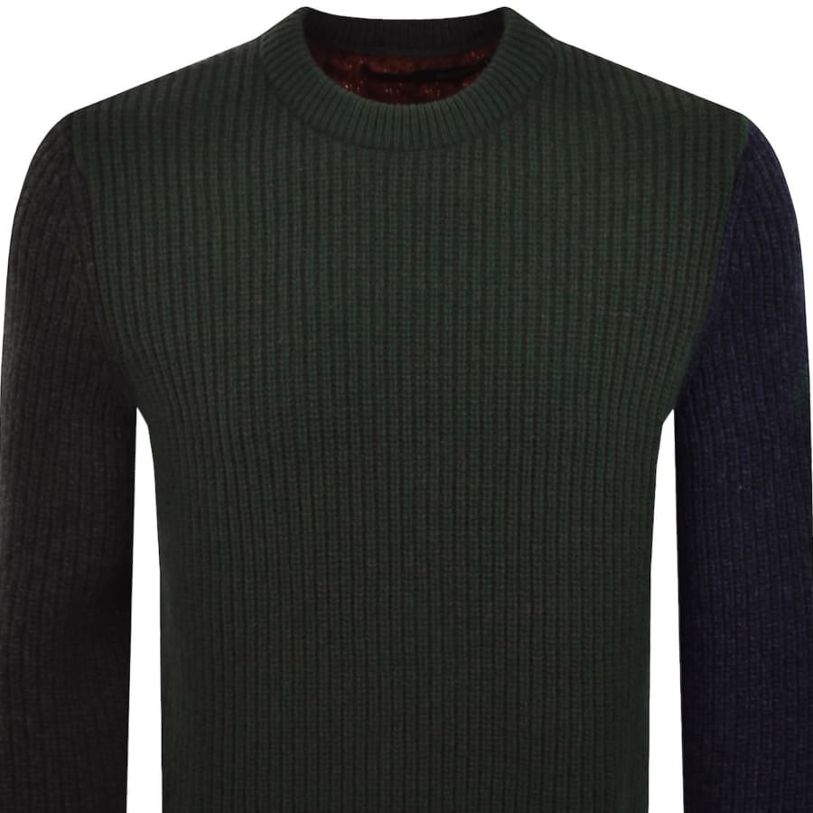 Image number 3 for Barbour X Paul Smith Cable Knit Jumper Green