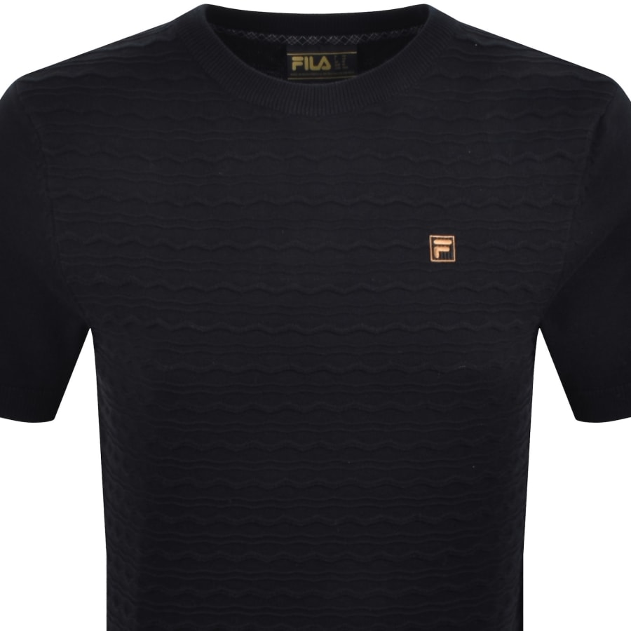 Image number 2 for Fila Textured Knit T Shirt Black
