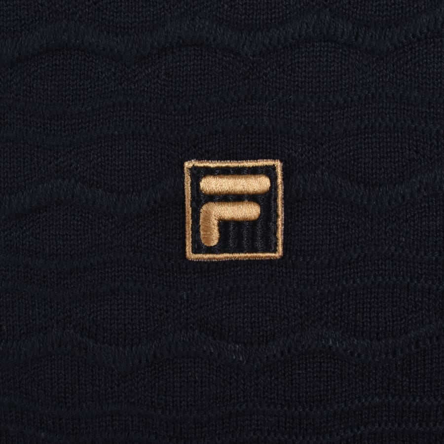Image number 3 for Fila Textured Knit T Shirt Black