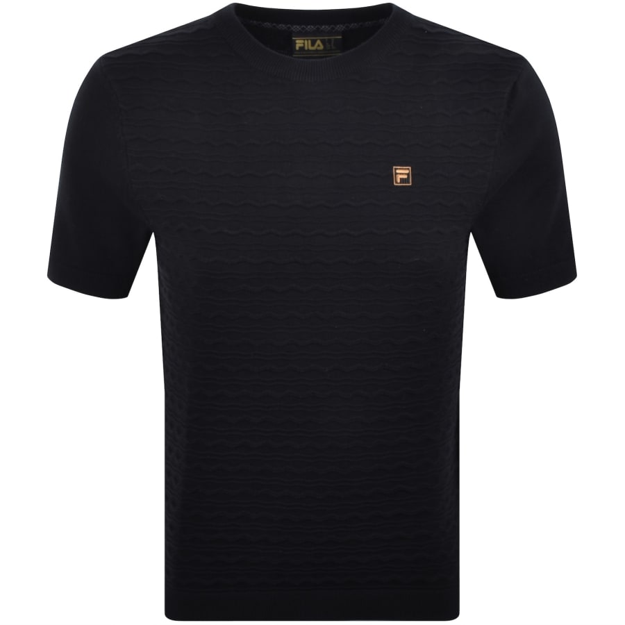 Image number 1 for Fila Textured Knit T Shirt Black