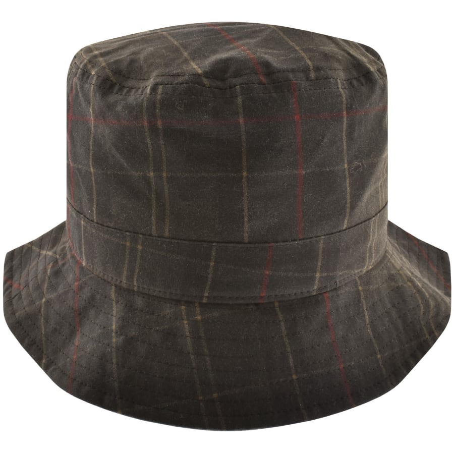 Image number 3 for Barbour Wax Bucket Hat Dress Tartan Brown