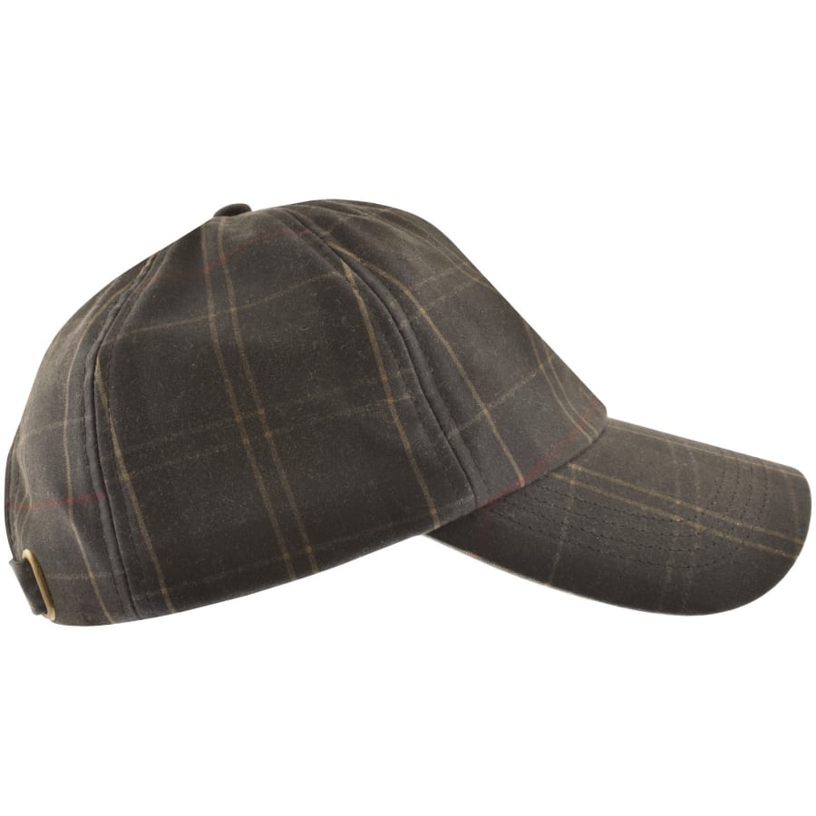 Image number 2 for Barbour Wax Tartan Cap Dress Tartan Brown