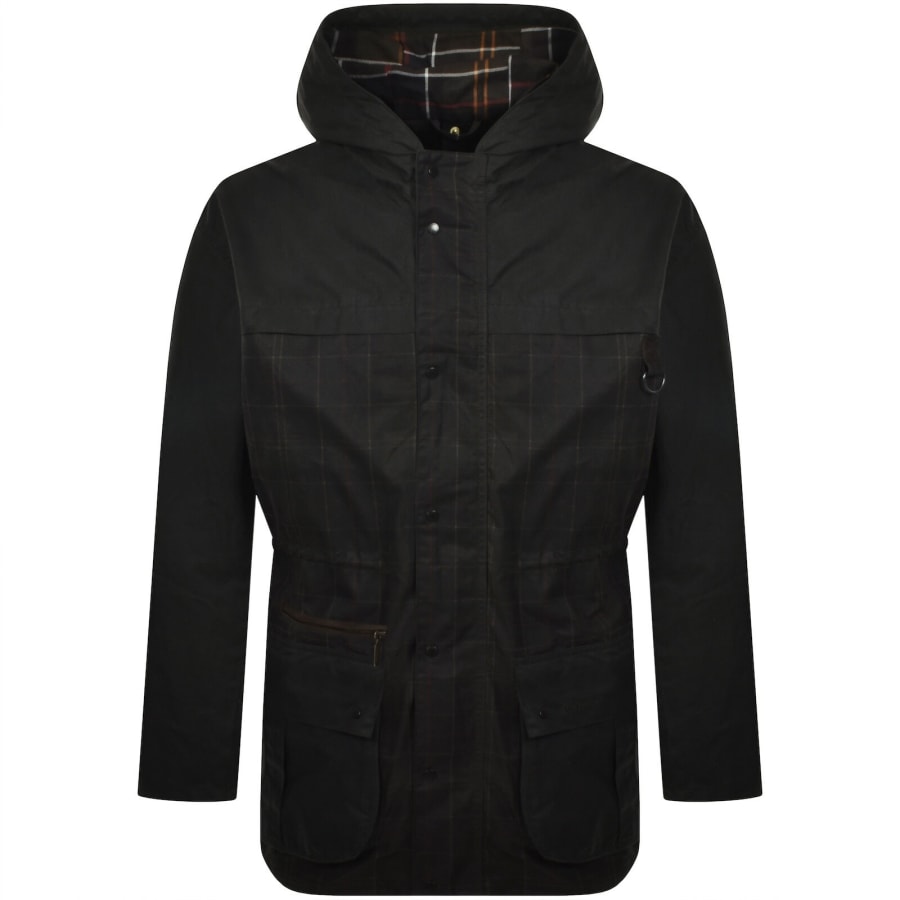 Image number 1 for Barbour Icons Durham Wax Jacket Green
