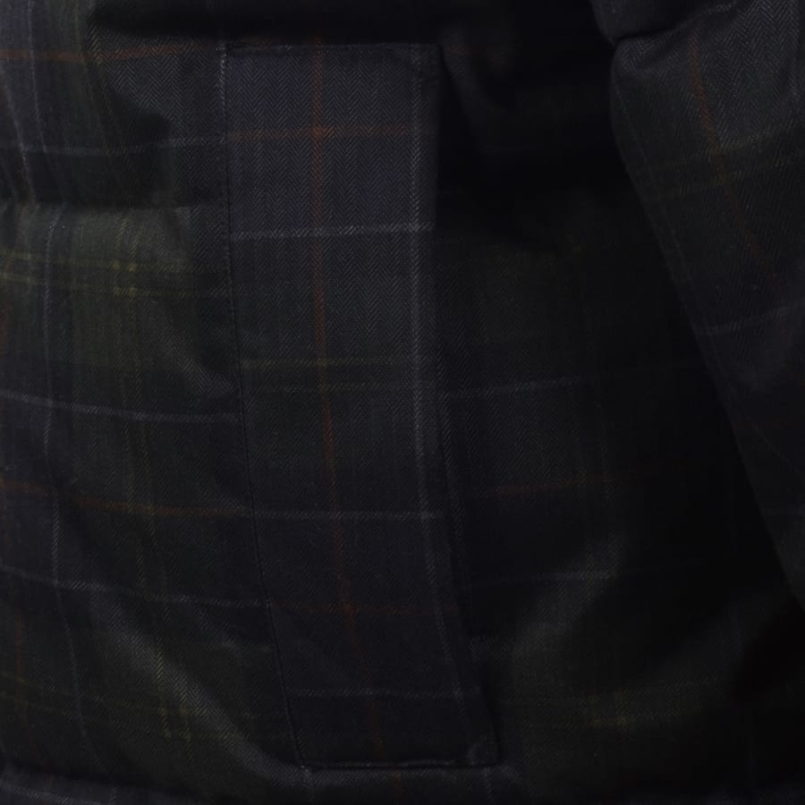 Image number 4 for Barbour Lonnen Tartan Puffer Jacket Green