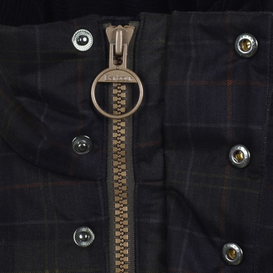 Image number 5 for Barbour Lonnen Tartan Puffer Jacket Green